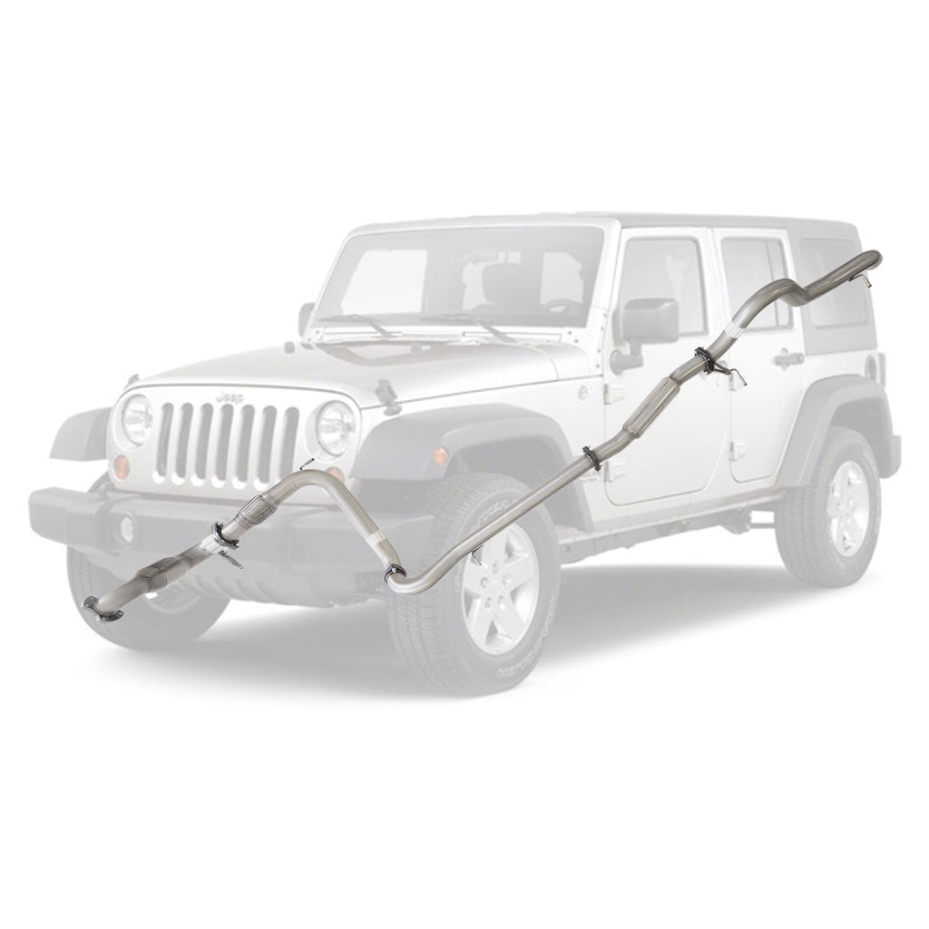 Jeep Wrangler JK 2.8 CRD 2007-2010 3 inch stainless full exhaust hotdog and cat JP206-HCSS