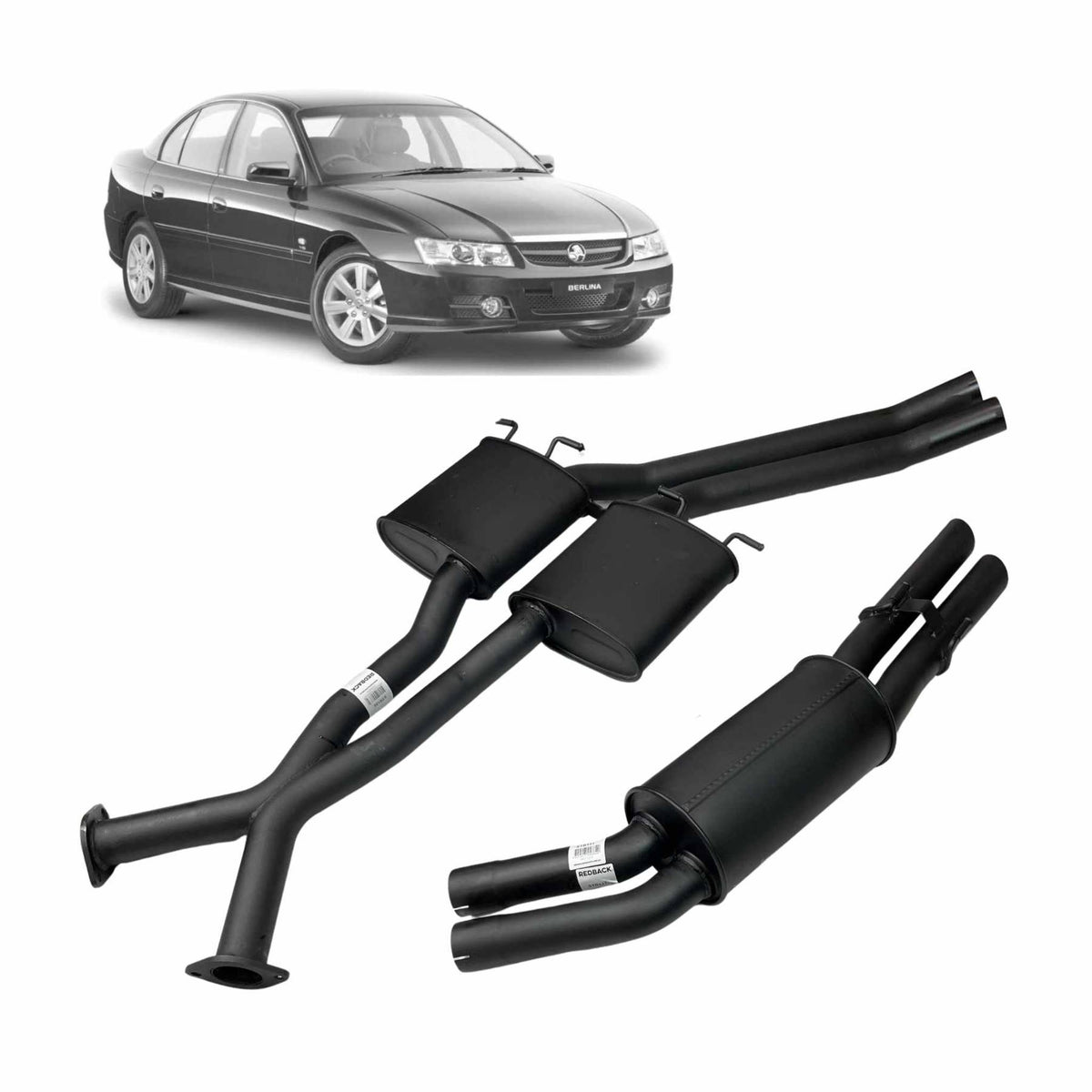 Redback 2.5-inch Cat-Back Exhaust, Single Outlet – Holden Commodore | K-RPM15713