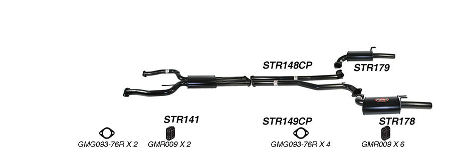 Redback Twin 3-inch Cat-Back Exhaust, Single Outlet Each Side – Commodore VE/VF V8 Ute | K-RPM15778