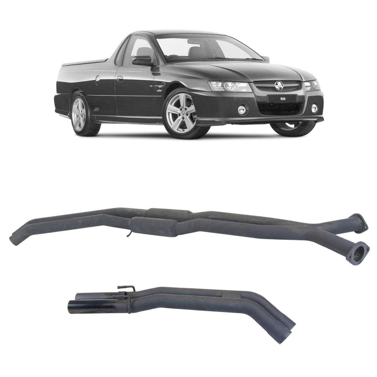Redback Twin 2.5" Catback Exhaust For Holden Commodore VT-VU-VZ V8 Ute and Wagon with Centre Hotdogs and Rear Muffler Delete(2000 - 2007 ) | K-RPM15783