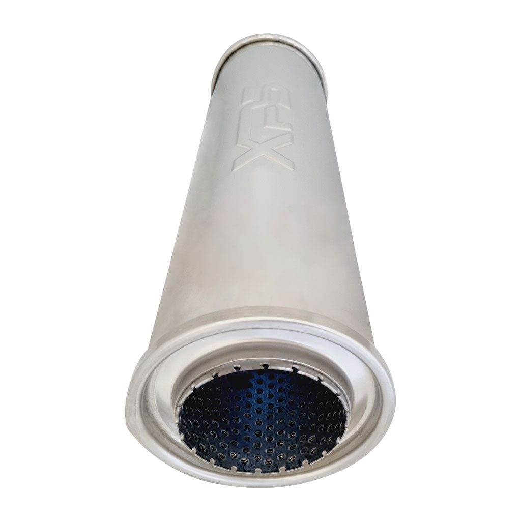 K726MN-304P — 4" Round Centre/Centre Configurations Mufflers | Stainless 304 | Select Your Size Length and Internal Options