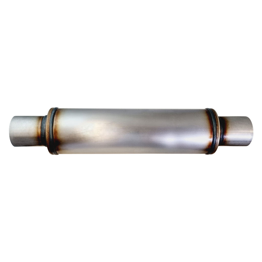 K826GP-409W — 4" Round Centre/Centre Configurations Mufflers | Stainless 409 | Select Your Size Length and Internal Options