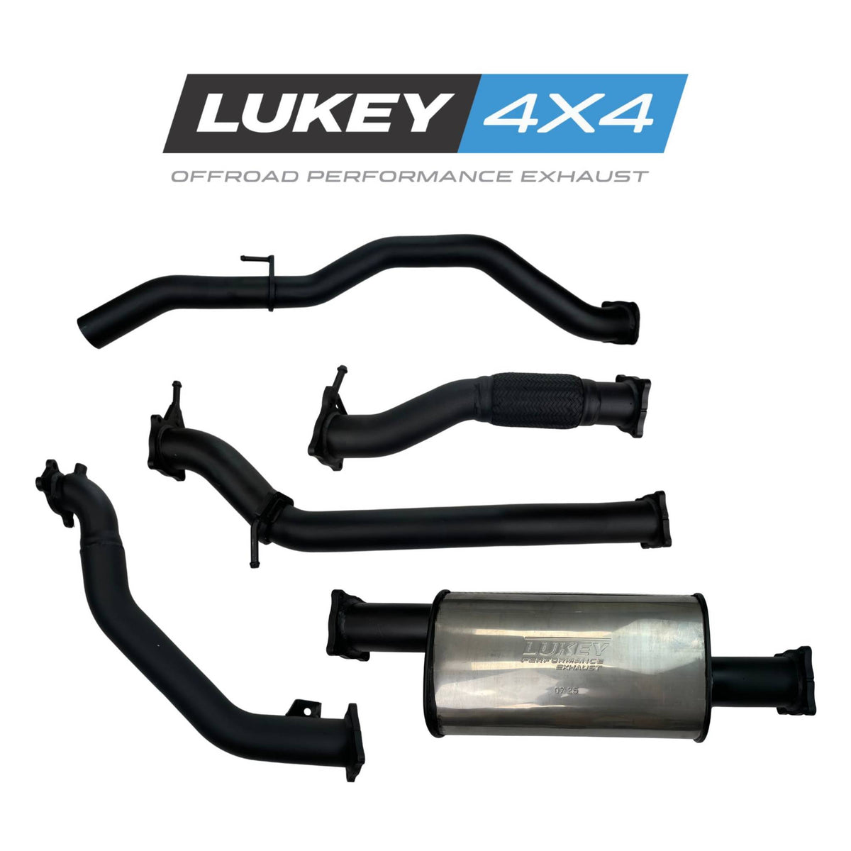 Lukey 3-inch Turbo-Back Exhaust, Muffler Delete – Ford Ranger, Mazda BT-50 | LKY-FRD-PK-PM