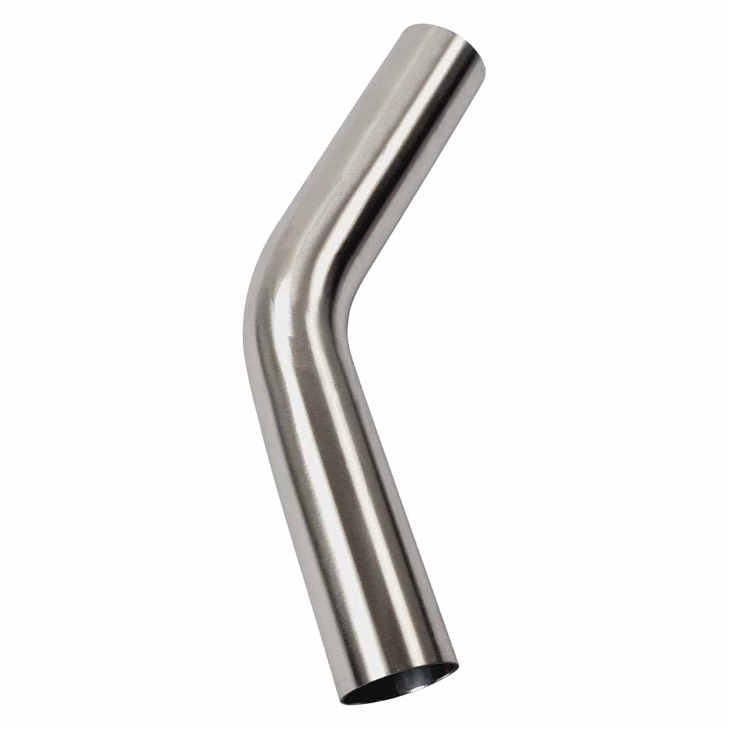 MB17845-304B — 1.78 Inch 45 Degree 1.5D Radius Mandrel Bend Brushed 304 Stainless Steel