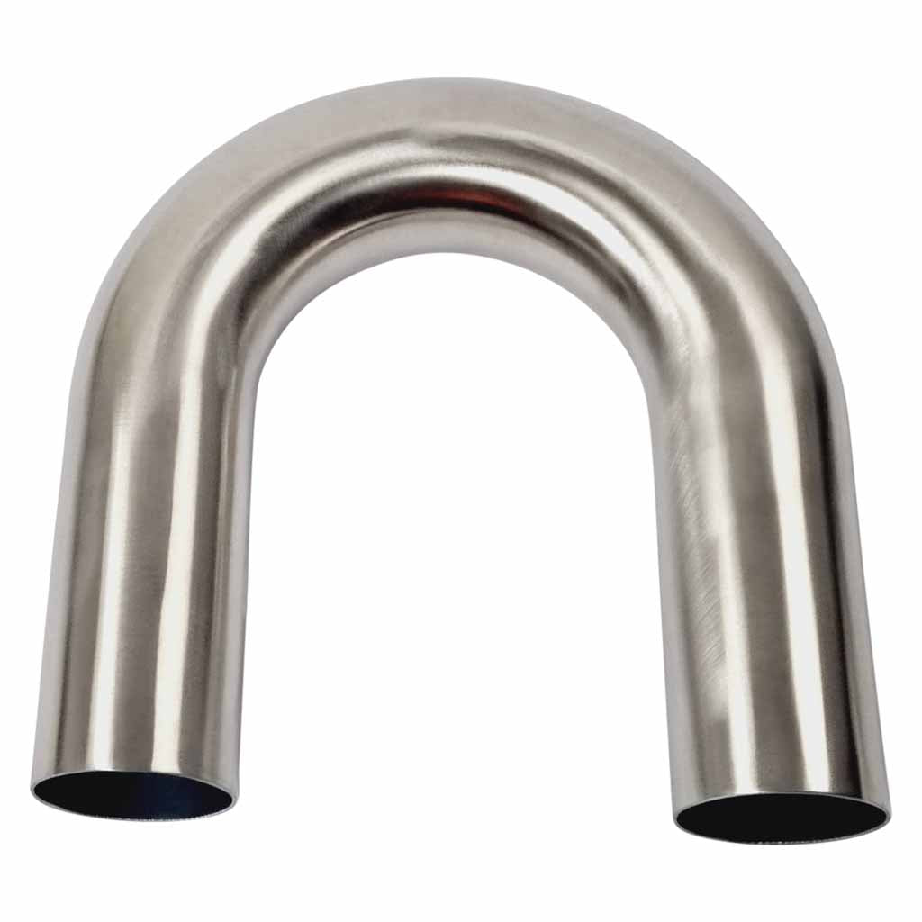 MB250180-304B — 2.5 Inch 180 Degree 1.5D Radius Mandrel Bend Brushed 304 Stainless Steel