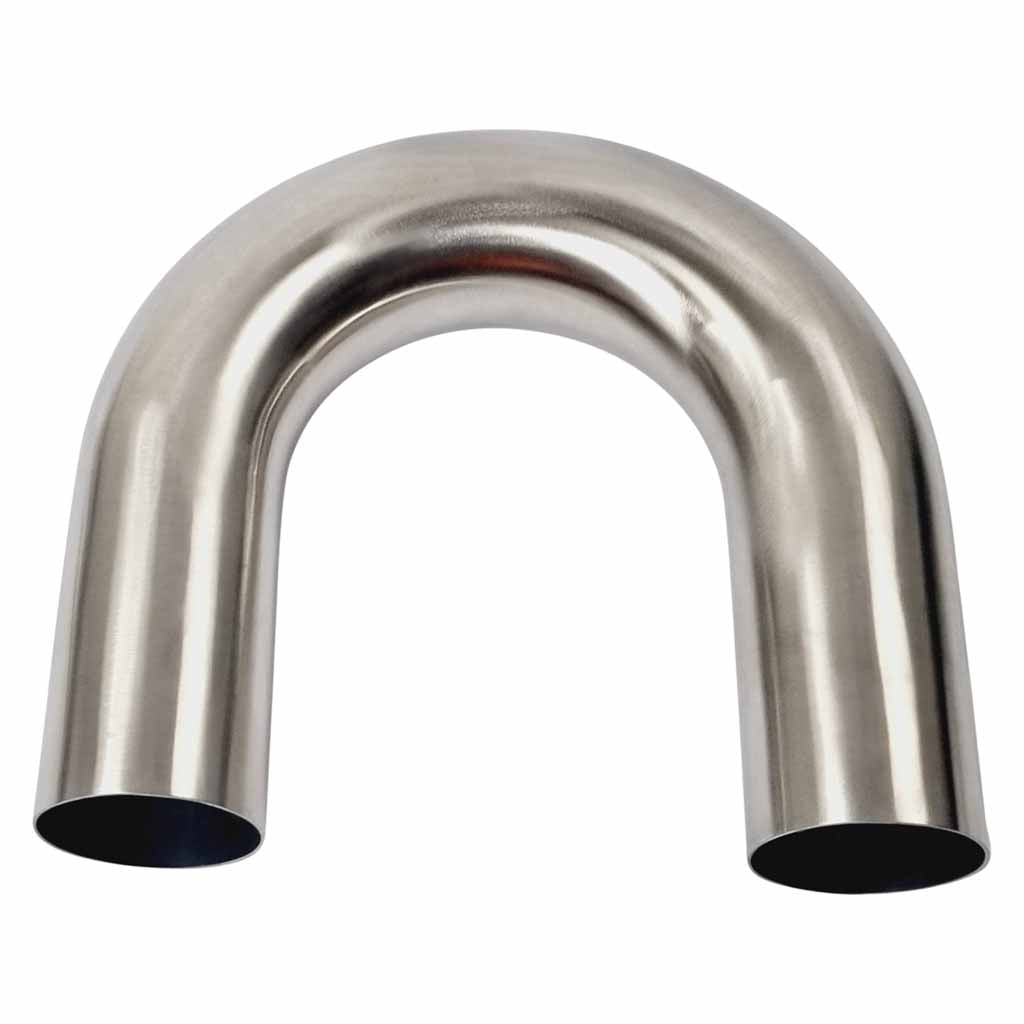 MB300180-304B — 3 Inch 180 Degree 1.5D Radius Mandrel Bend Brushed 304 Stainless Steel