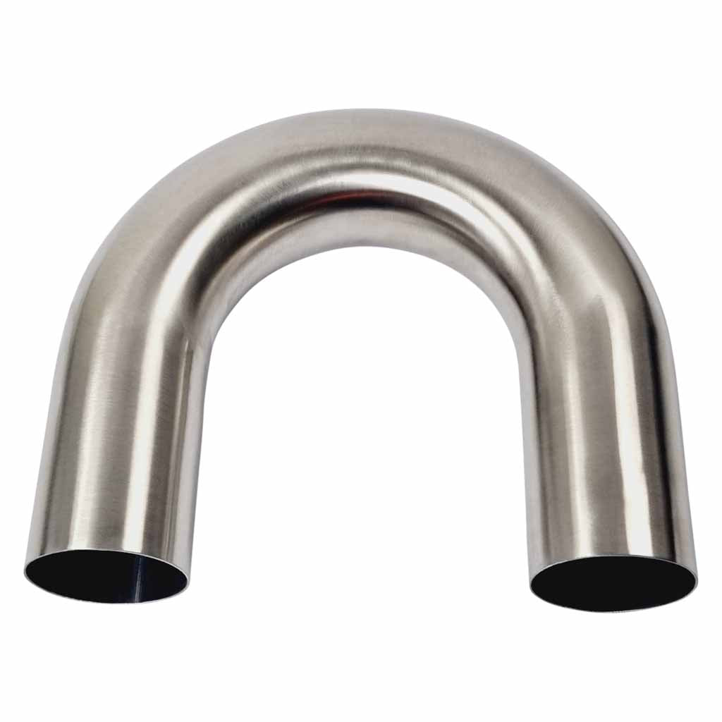 MB350180-304B — 3.5 Inch 180 Degree 1.5D Radius Mandrel Bend Brushed 304 Stainless Steel