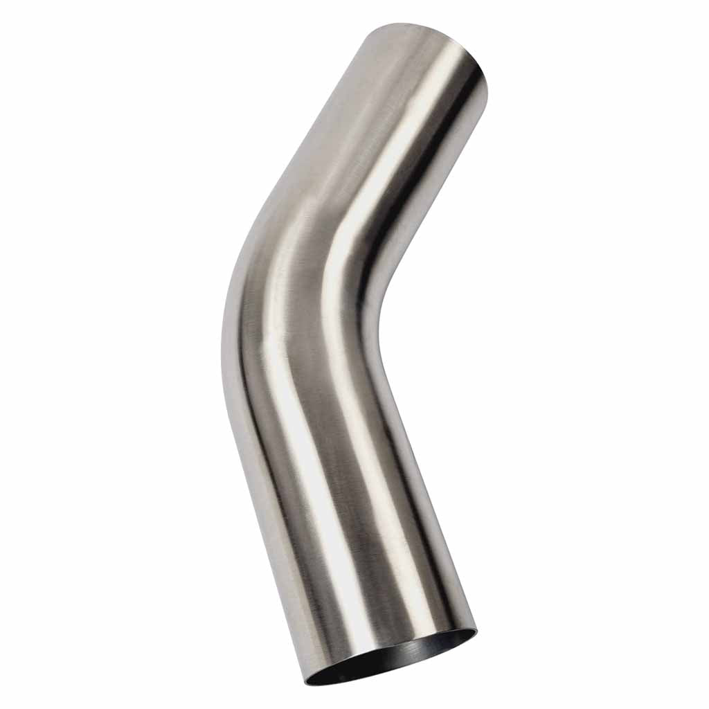 MB40045-304B — 4 Inch 45 Degree 1.5D Radius Mandrel Bend Brushed 304 Stainless Steel