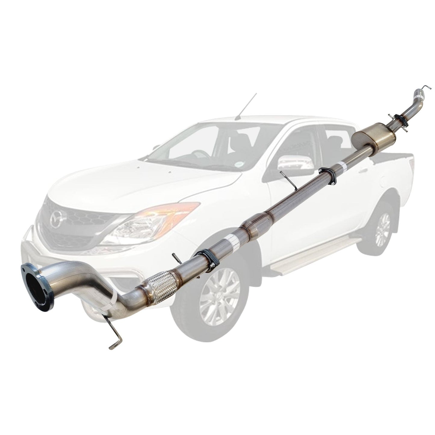 Mazda BT-50 UP UR 3.2L stainless turbo-back muffler and cat MZ248-MCSS