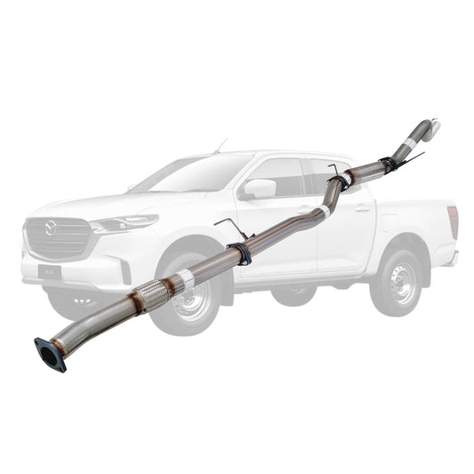 Mazda BT-50 3.0L 2021 Onwards 3" DPF-Back Exhaust System - Stainless Steel / Hotdog (Quiet)