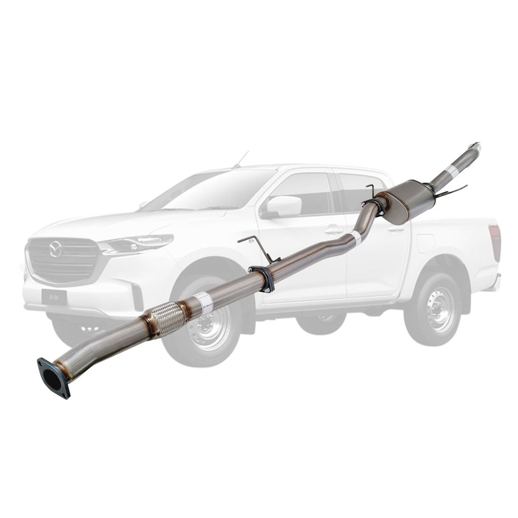 Mazda BT-50 3.0L 2021 Onwards 3" DPF-Back Exhaust System - Stainless Steel / Muffler (Quietest)