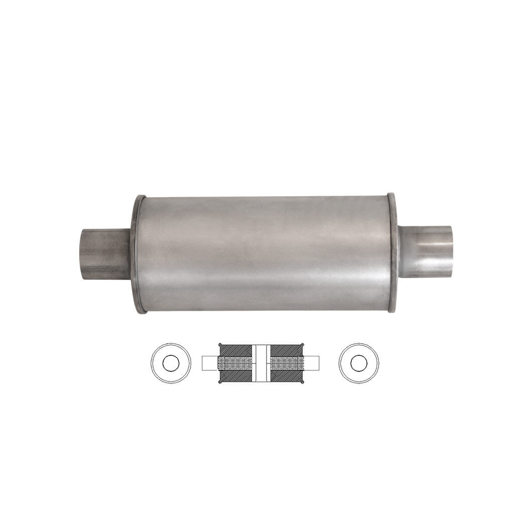 N-Series 5 inch round universal muffler