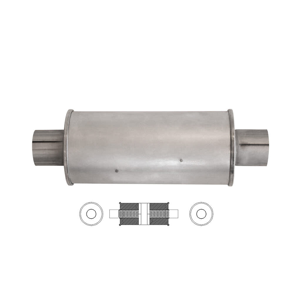 N718GPC — 5" ROUND - 12" LONG C/C 2 1/2" GLASS PACKED CHAMBERED