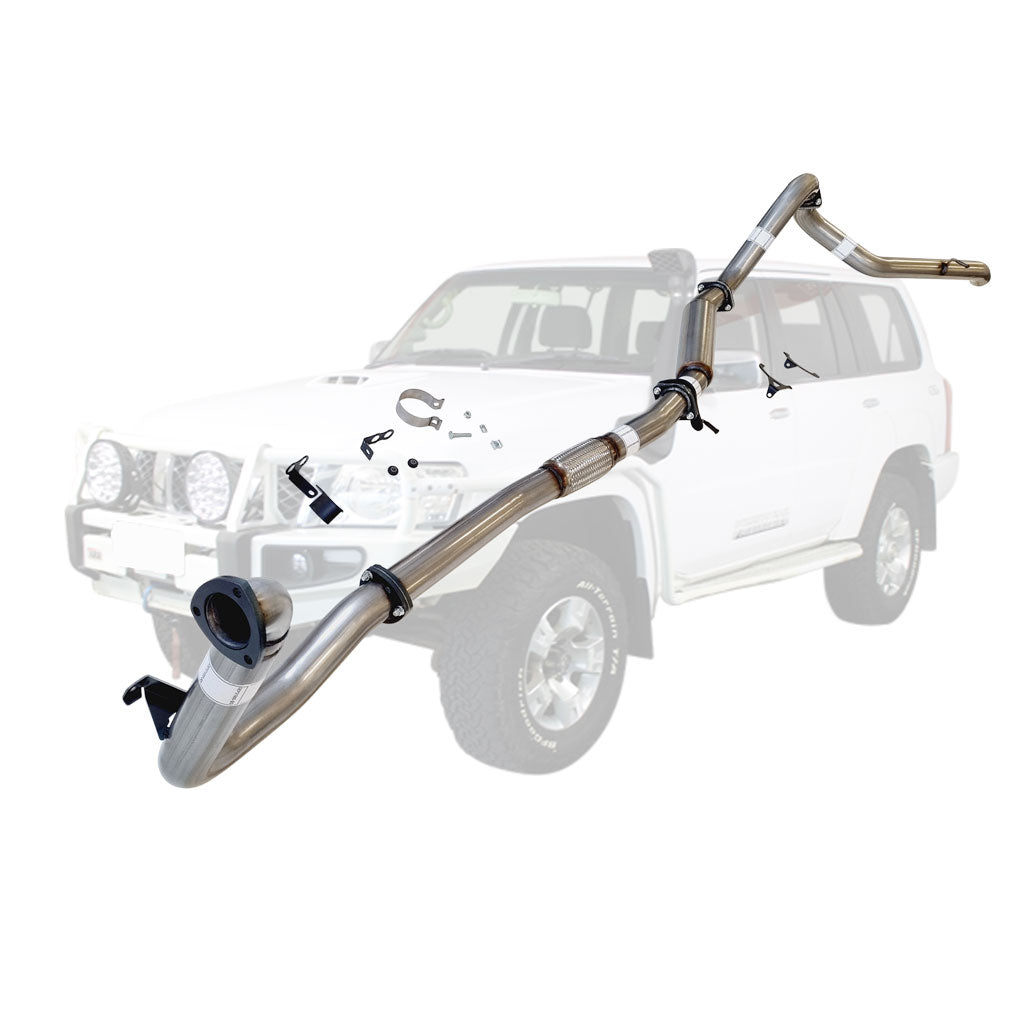 Nissan Patrol Y61 GU 3.0L ZD30 Wagon 2000–2016 3" Turbo-Back Exhaust – Stainless steel – No catalytic converter, with hotdog/resonator – NI206-HOSS — NI206-HOSS