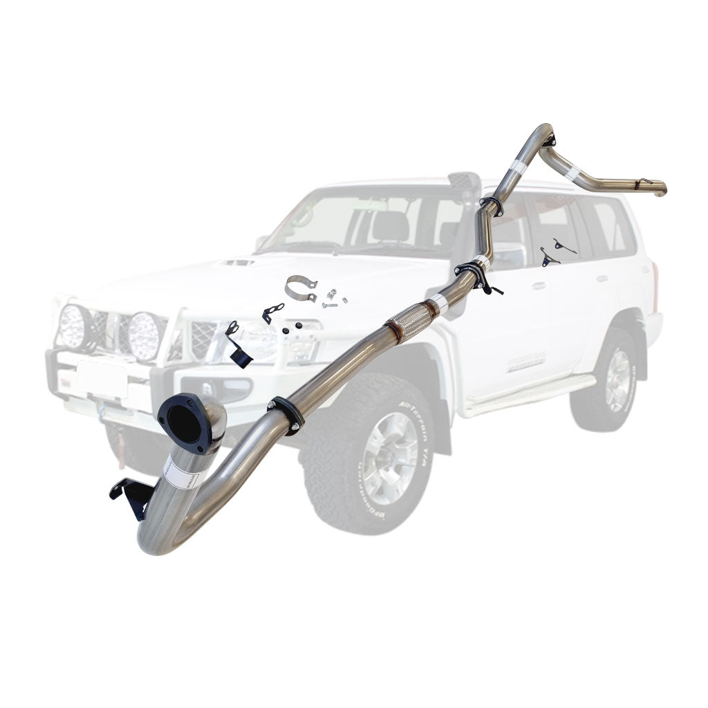 Nissan Patrol Y61 GU 3.0L ZD30 Wagon 2000–2016 3" Turbo-Back Exhaust – Stainless steel – No catalytic converter, straight pipe – NI206-POSS — NI206-POSS