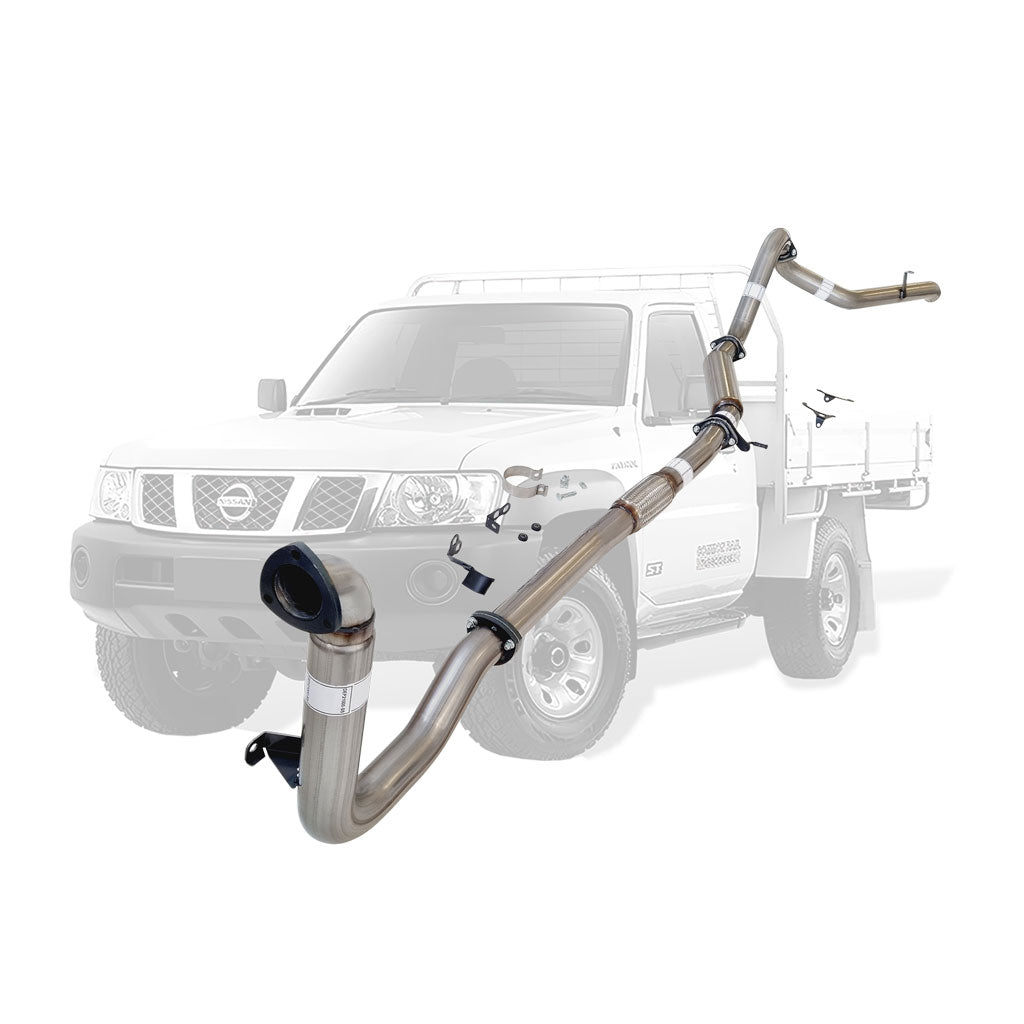 Nissan Patrol Y61 GU 3.0L ZD30 Ute 2000–2016 3" Turbo-Back Exhaust – Stainless steel – No catalytic converter, with hotdog/resonator – NI207-HOSS — NI207-HOSS