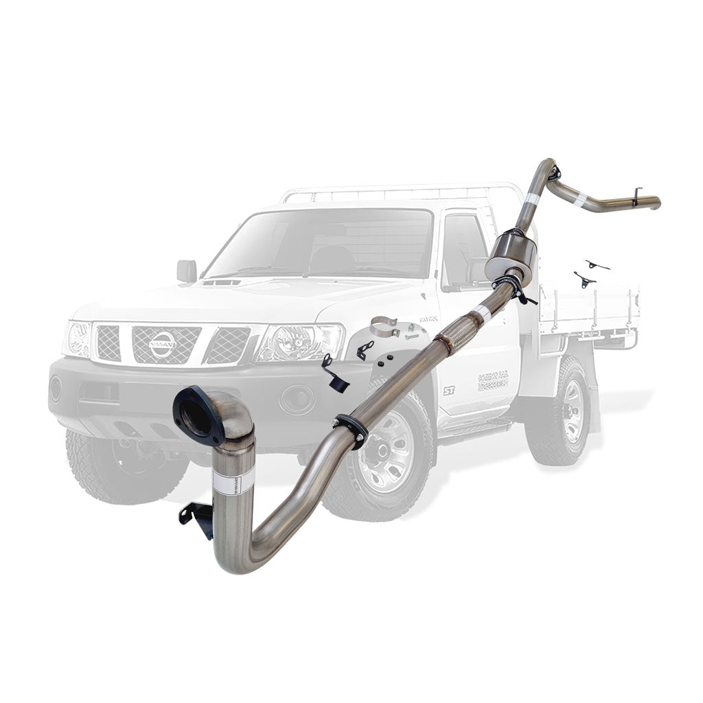 Nissan Patrol Y61 GU 3.0L ZD30 Ute 2000–2016 3" Turbo-Back Exhaust – Stainless steel – No catalytic converter, with muffler – NI207-MOSS — NI207-MOSS