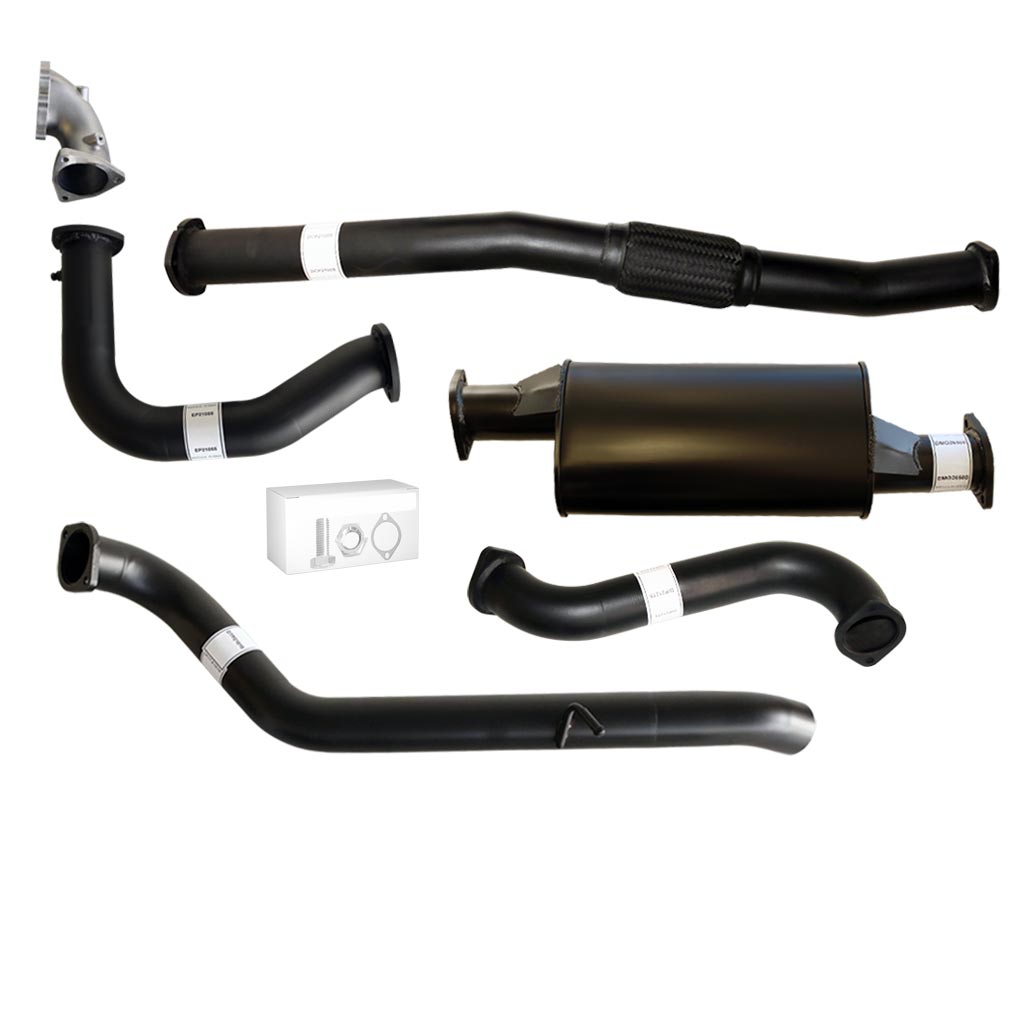 Nissan Patrol Y61 GU TD42 Wagon 3" Turbo-Back Exhaust with Stainless Cast Dump Pipe – Aluminised steel – Muffler with stainless cast dump pipe – NI208-MDP — NI208-MDP