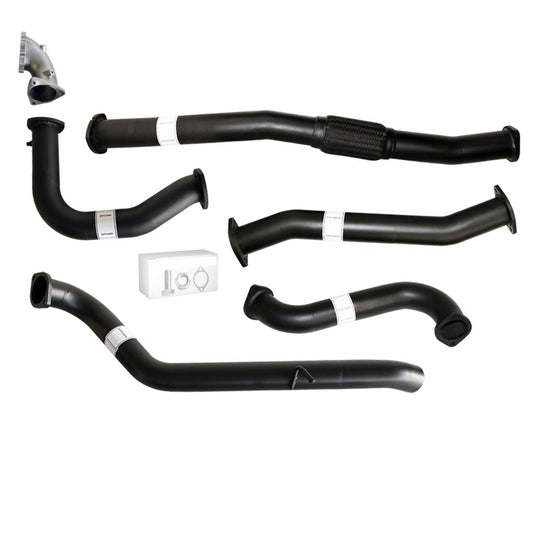 Nissan Patrol Y61 GU TD42 Wagon 3" Turbo-Back Exhaust with Stainless Cast Dump Pipe – Aluminised steel – Straight pipe with stainless cast dump pipe – NI208-PDP — NI208-PDP