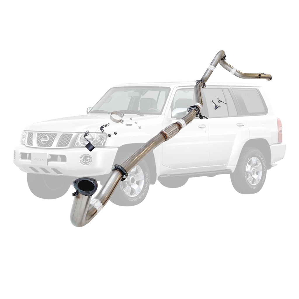 Nissan Patrol Y61 GU TD42 Wagon 3" Dump-Pipe-Back Exhaust – Stainless steel – Straight pipe (dump pipe not included) – NI208-POSS — NI208-POSS