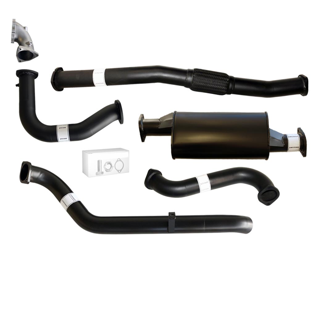 Nissan Patrol Y61 GU TD42 Ute 1996–2006 3" Turbo-Back Exhaust with Stainless Cast Dump Pipe – Aluminised steel – Muffler with stainless cast dump pipe – NI209-MDP — NI209-MDP