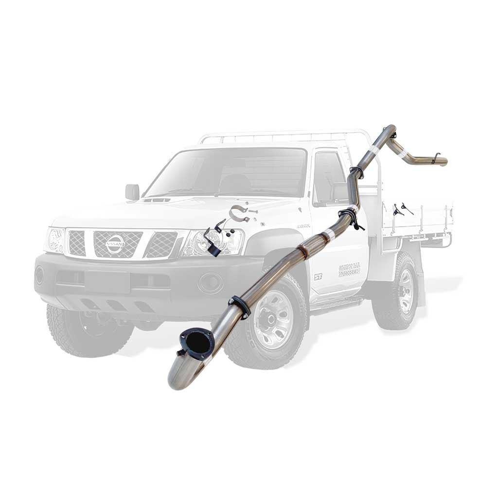 Nissan Patrol Y61 GU TD42 Ute 1996–2006 3" Dump-Pipe-Back Exhaust – Stainless steel – Straight pipe (dump pipe not included) – NI209-POSS — NI209-POSS
