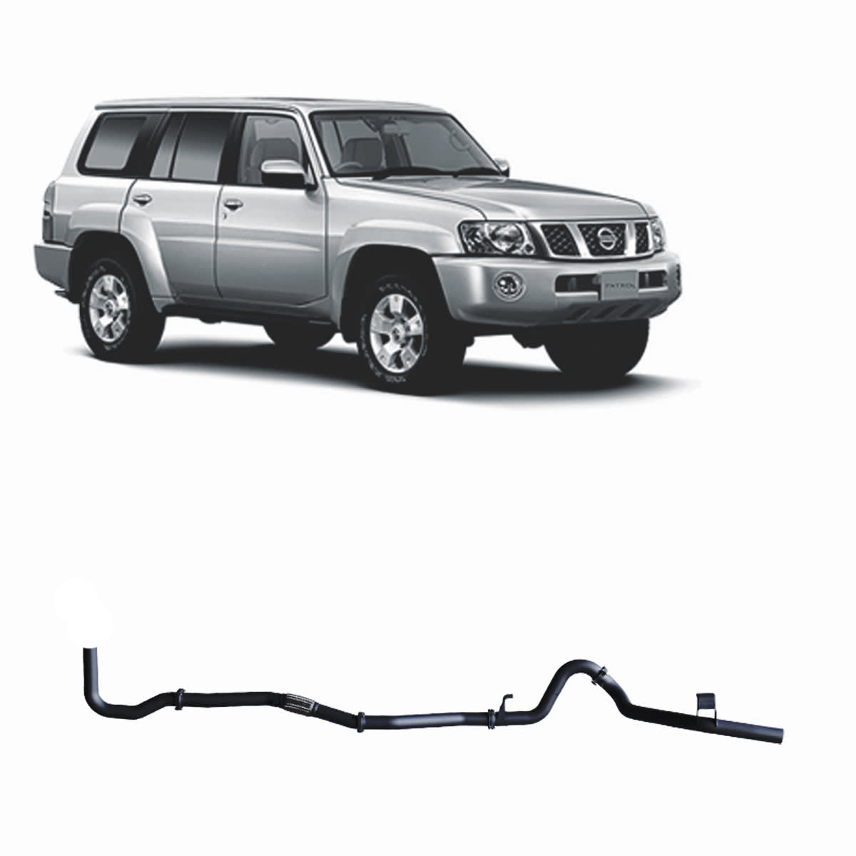 Redback 3-inch Dump-Pipe-Back, Muffler Delete – Nissan Patrol GU TD42T Wagon & Ute | NPX50200-PO