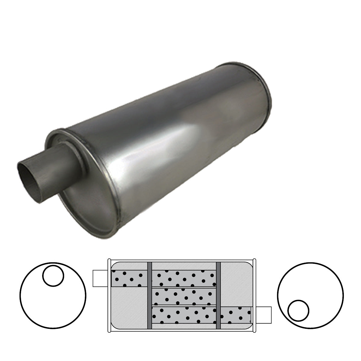 Redback 1 3/4" Triflow Muffler – 22" Offset/Offset | O351L