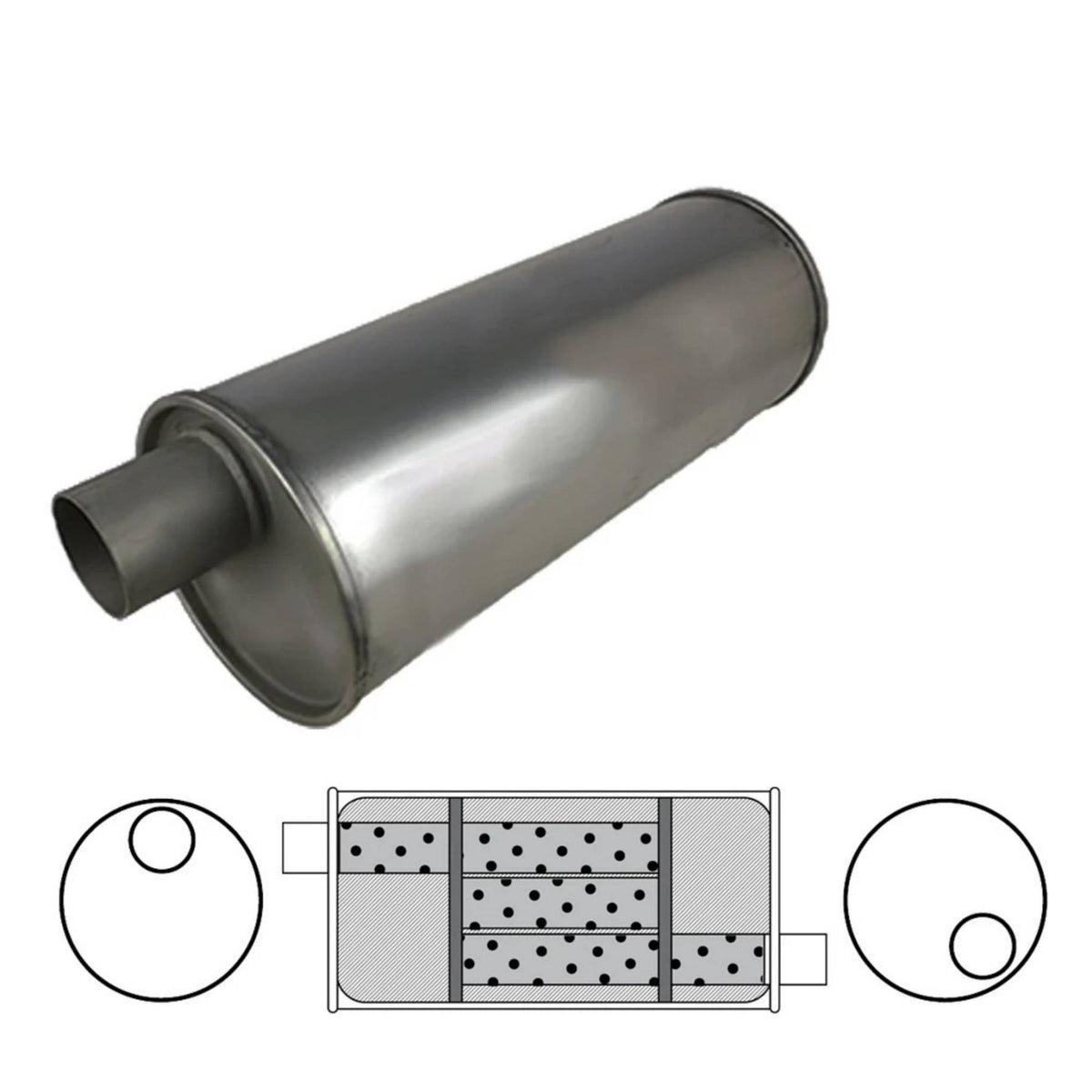 Redback 2" Triflow Muffler – 16" Offset/Offset | O536R