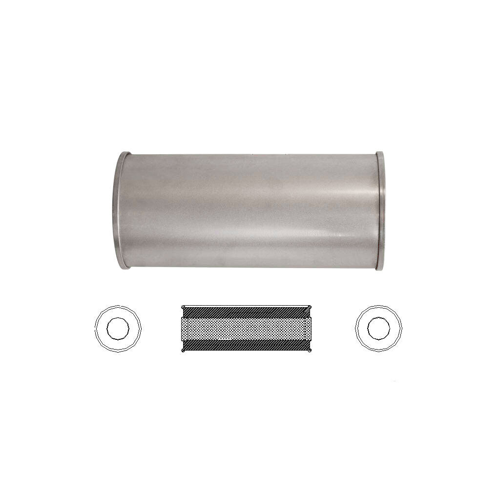 O726MN — 6" ROUND - 14" LONG C/C 2 1/2" GLASS PACKED NO STUBS