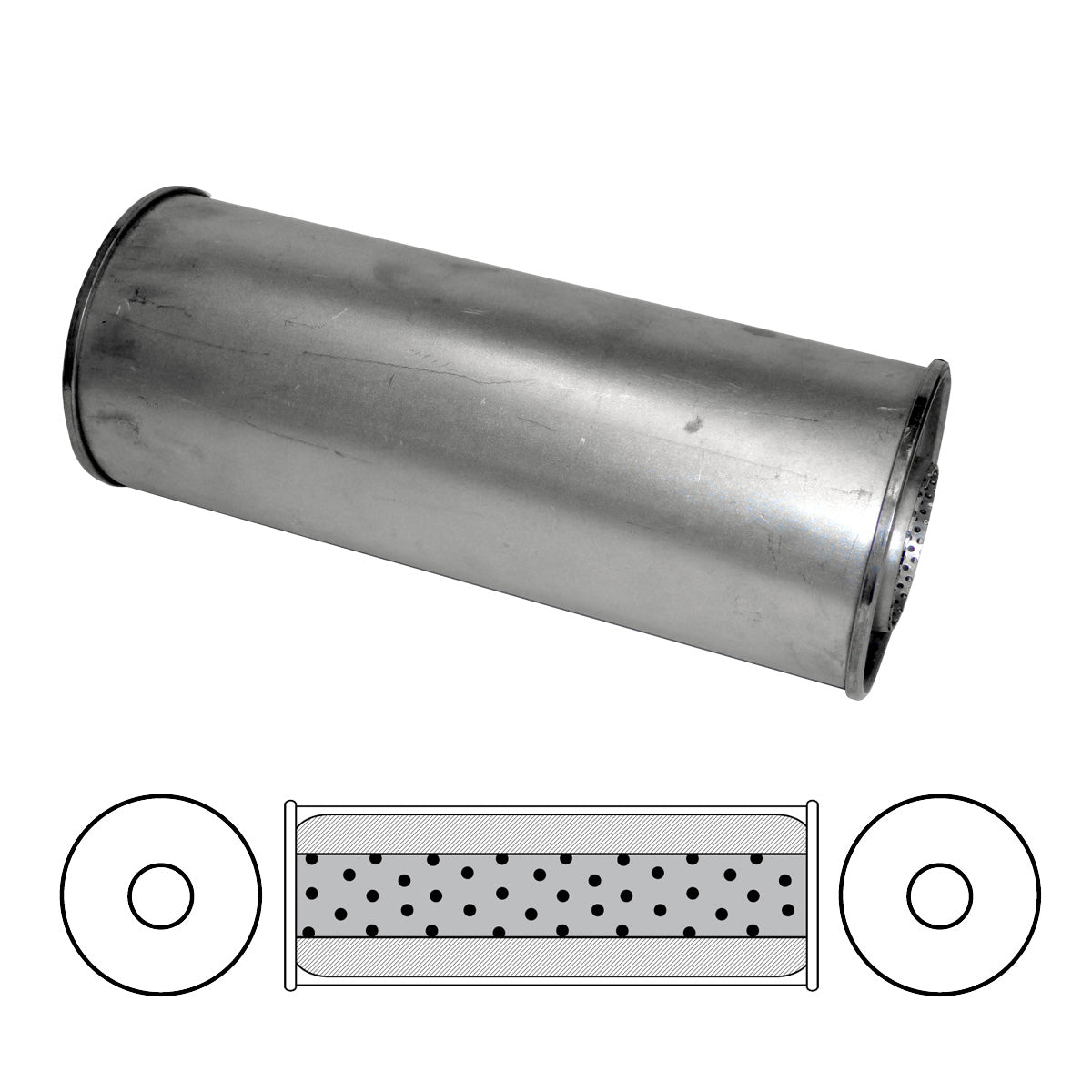 Redback 3" Megaflow Muffler – 16" Centre/Centre | O834MN