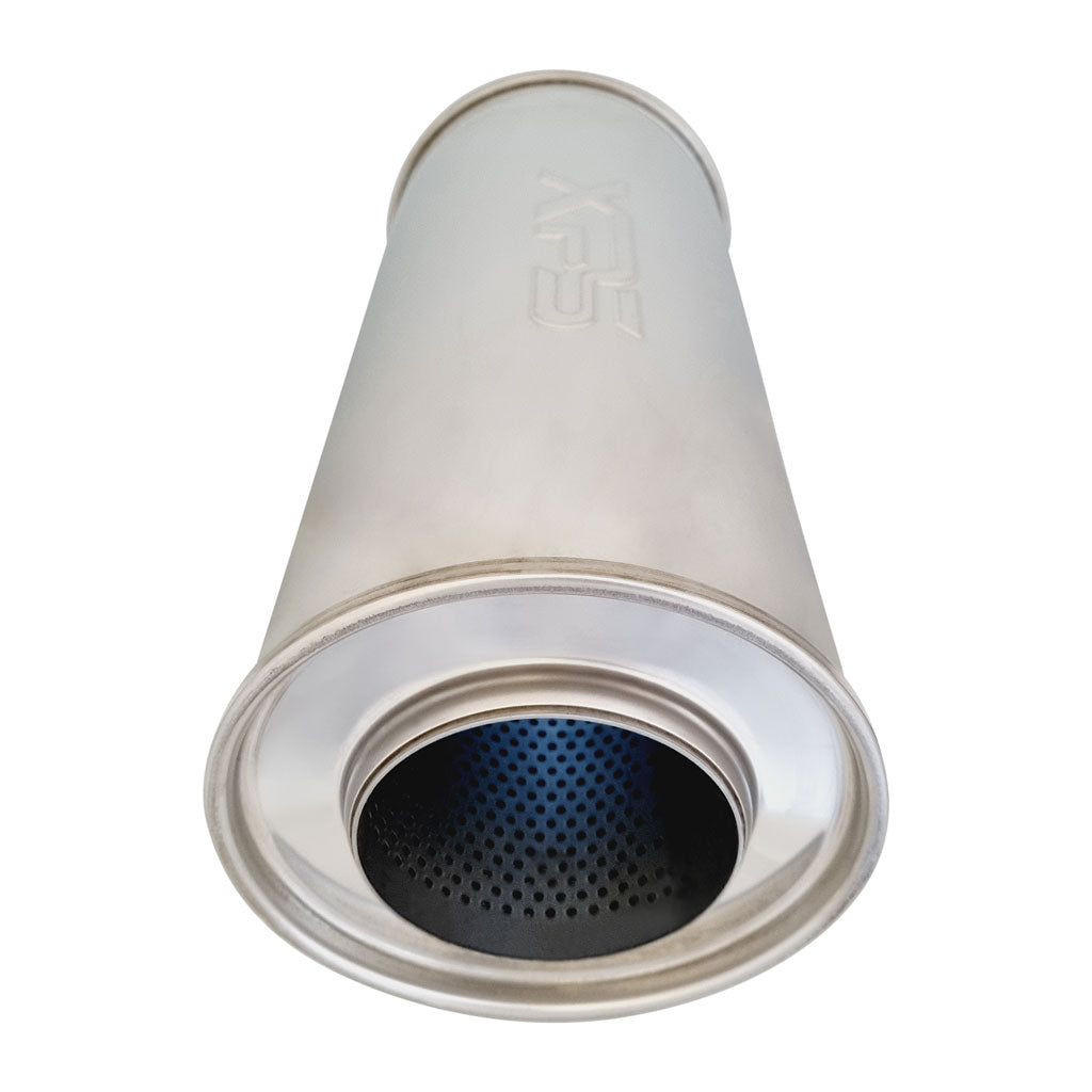 O926MN-304P — 6" Round Centre/Centre Configurations Mufflers | Stainless 304 | Select Your Size Length and Internal Options