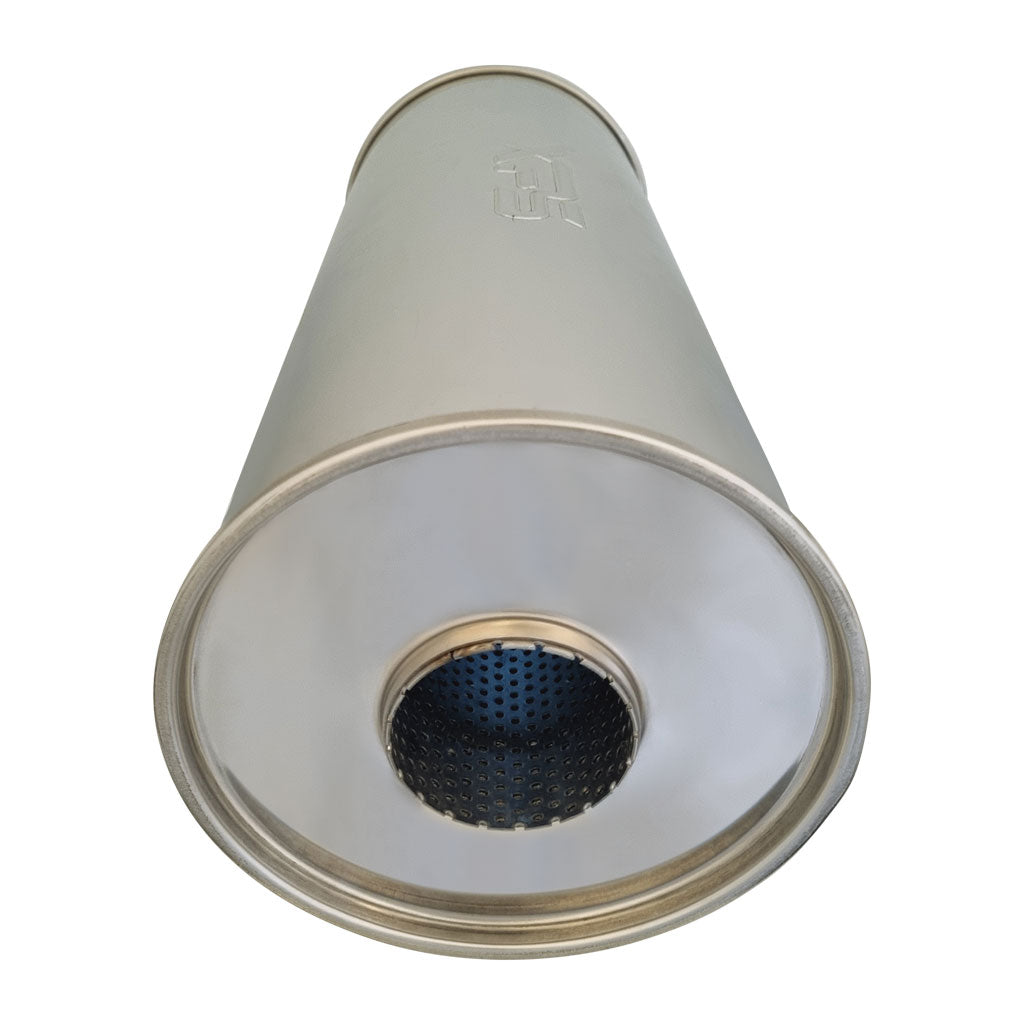 P742GP-304P — 7" Round Centre/Centre Configurations Mufflers | Stainless 304 | Select Your Size Length and Internal Options