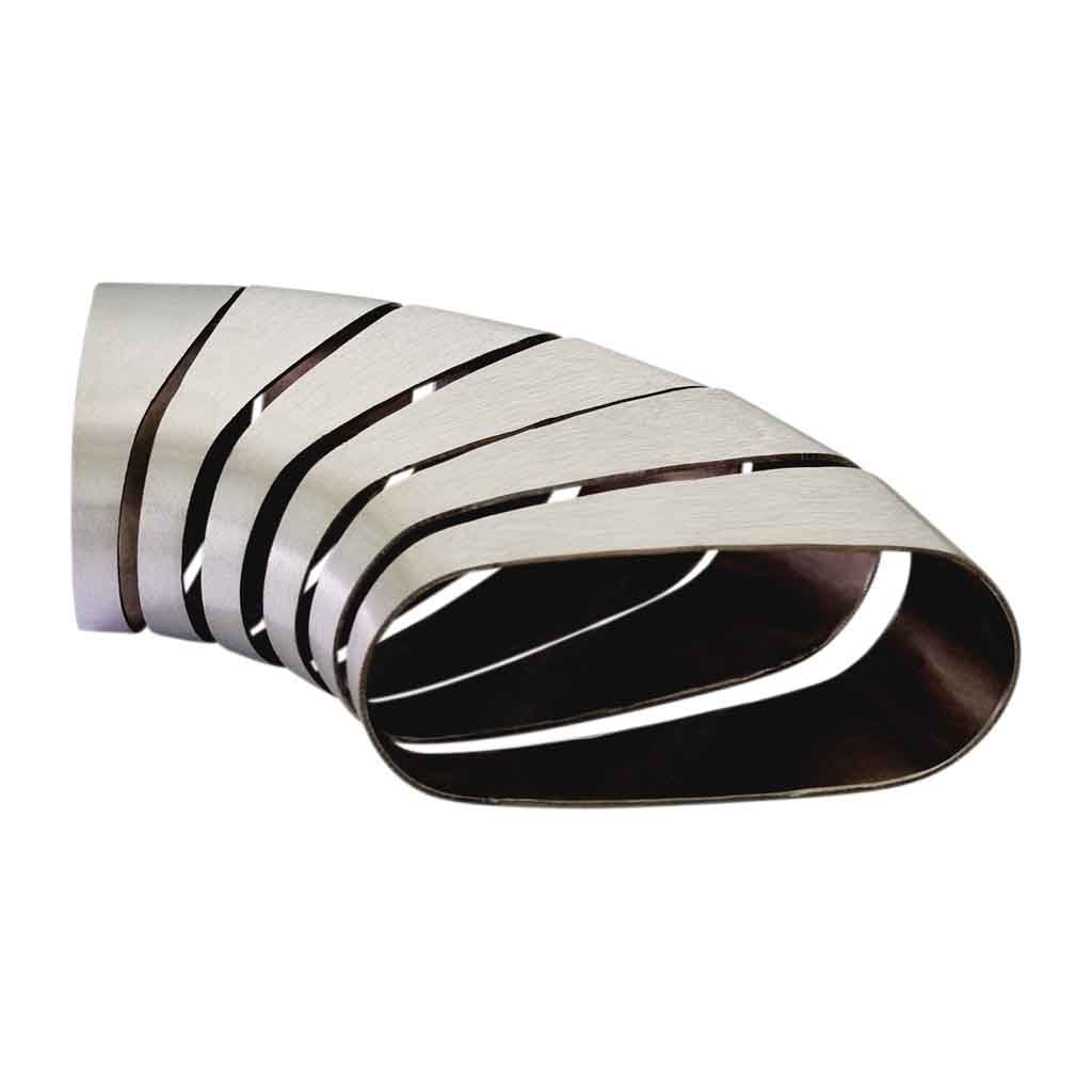 PCB30090-OH — 3" (40*96) Horizontal Oval Pie Cuts SS304 Brushed 15° 90