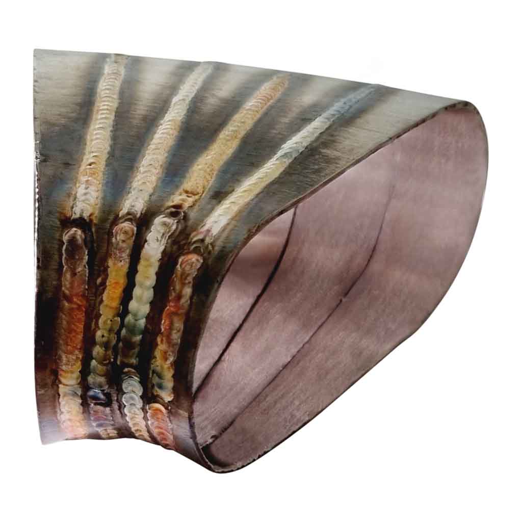 PCB35045-WH — 3.5" (50*110)  Welded Horizontal Pie Cuts SS304 Brushed 9° 45