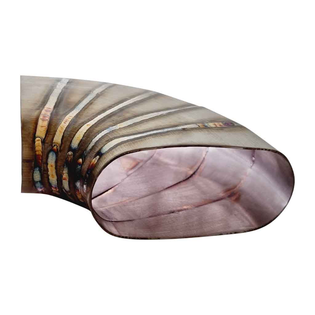 PCB35090-WH — 3.5" (50*110) Welded Horizontal Pie Cuts SS304 Brushed 15° 90