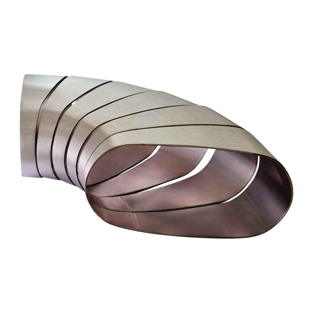 PCB40090-OH — 4" (63*125) Horizontal Oval Pie Cuts SS304 Brushed 15° 90
