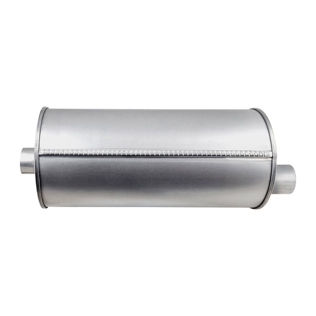 Q644L — 8" Round Offset/Offset Lefthand Rotation Configurations Universal Mufflers | Aluminised | Select Your Size Length and Internal Options