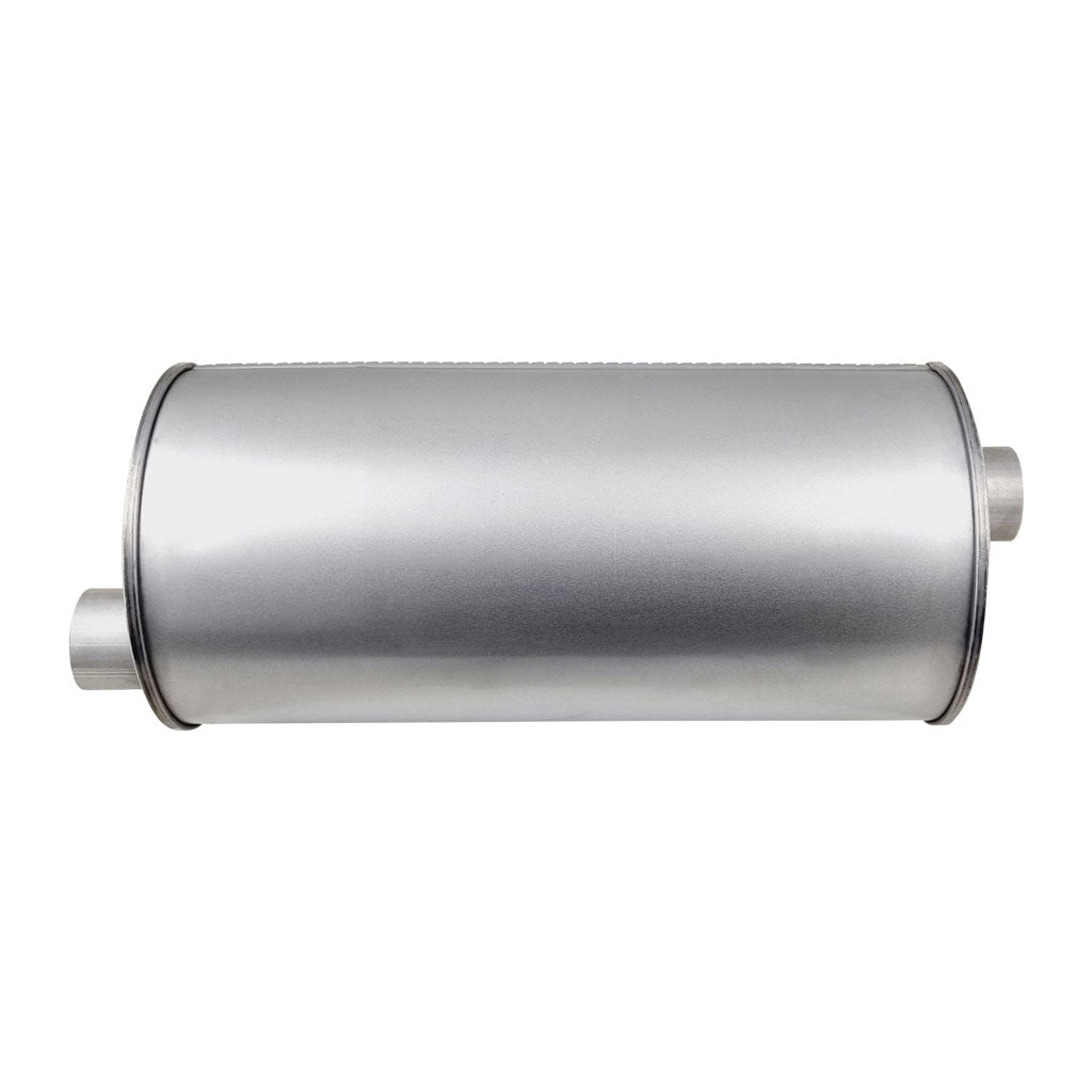 Q644R — 8" Round Offset/Offset Righthand Rotation Configurations Universal Mufflers | Aluminised | Select Your Size Length and Internal Options