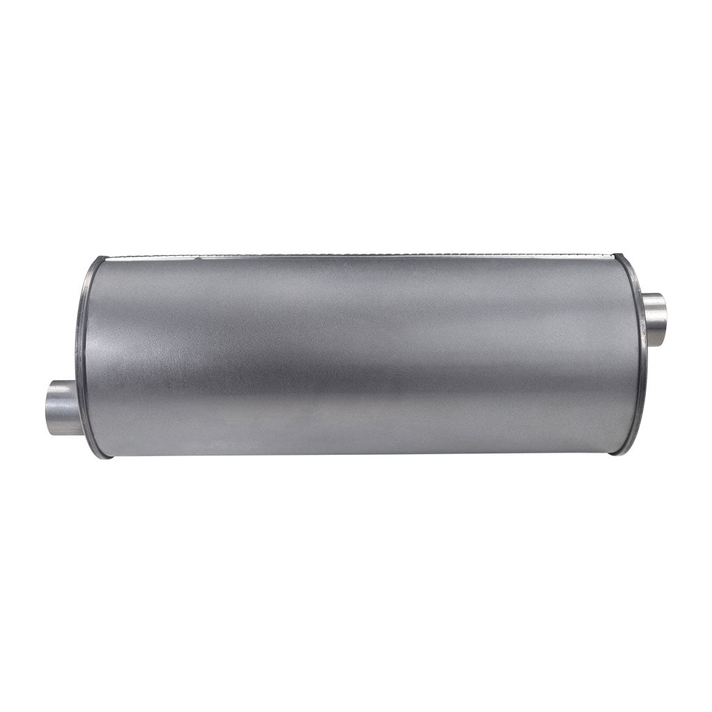 Q651R — 8" Round Offset/Offset Righthand Rotation Configurations Universal Mufflers | Aluminised | Select Your Size Length and Internal Options