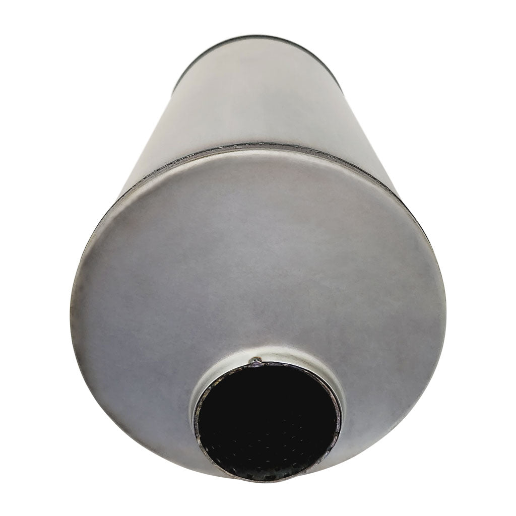Q844MN-409R — 8" Round Offset/Offset Configurations Mufflers | 409 Stainless | Select Your Size Length and Internal Options