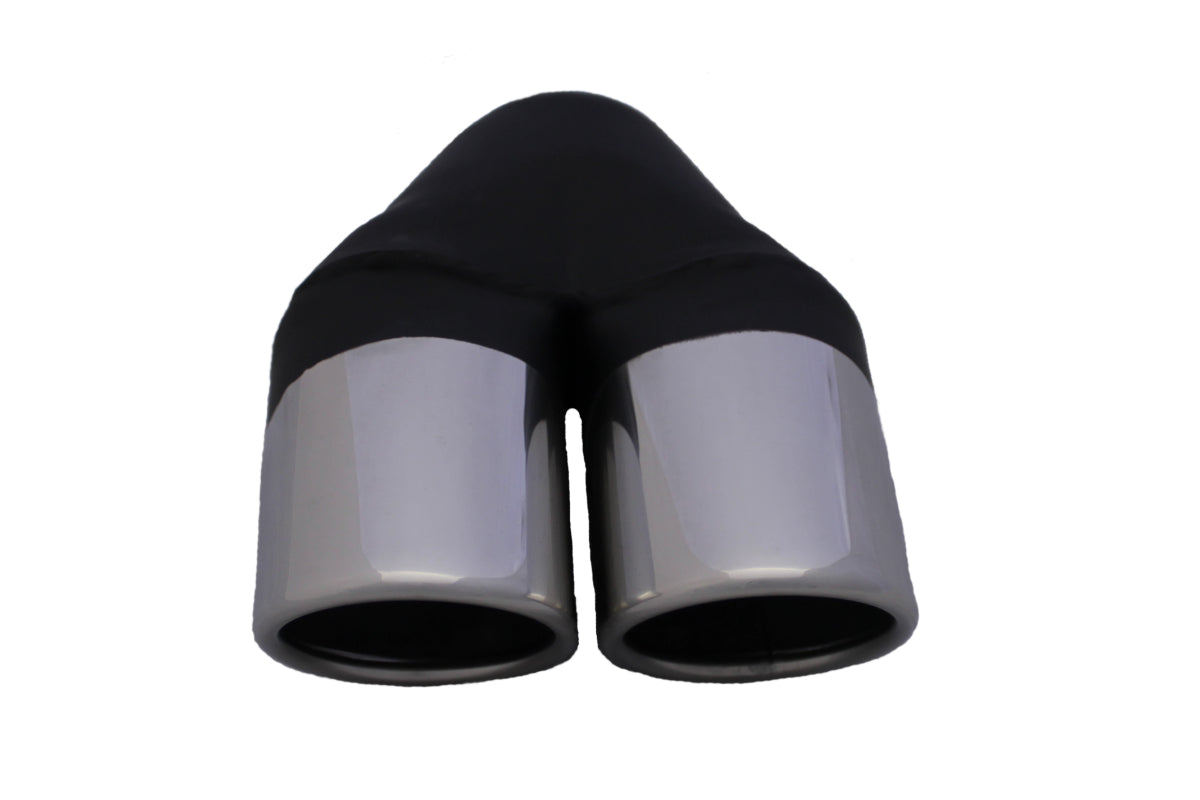 Redback 2.25" Inlet Twin 3" Rolled-In Angle-Cut Exhaust Tip | RYP065