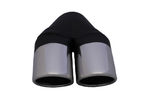 Redback 2.25" Inlet Twin 3" Rolled-In Angle-Cut Exhaust Tip | RYP065