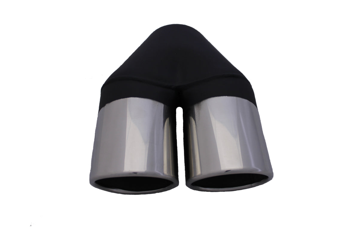 Redback 2.5" Inlet Twin 3.5" Rolled-In Angle-Cut Exhaust Tip | RYP077