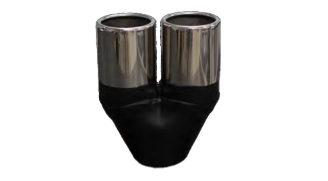 Redback 2 1/2" Inlet Twin Outlet Straight Cut Rolled In Exhaust Tip | RYP079