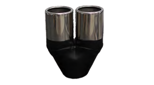 Redback 2 1/2" Inlet Twin Outlet Straight Cut Rolled In Exhaust Tip | RYP079