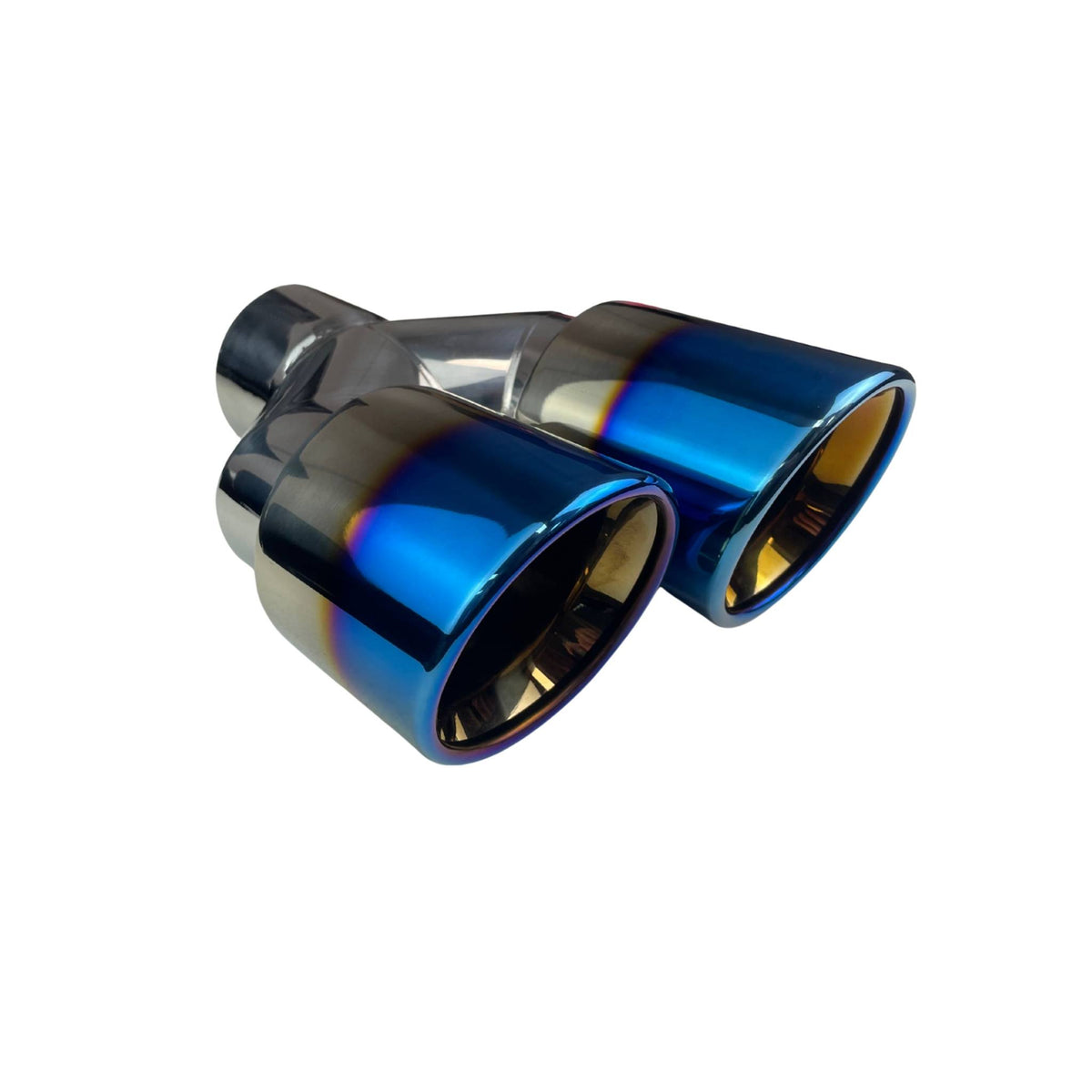 Redback Left-Hand Twin 4" Titanium Blue Exhaust Tip | RYP097LT