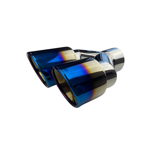 Redback Right-Hand Twin 4" Titanium Blue Exhaust Tip | RYP097RT
