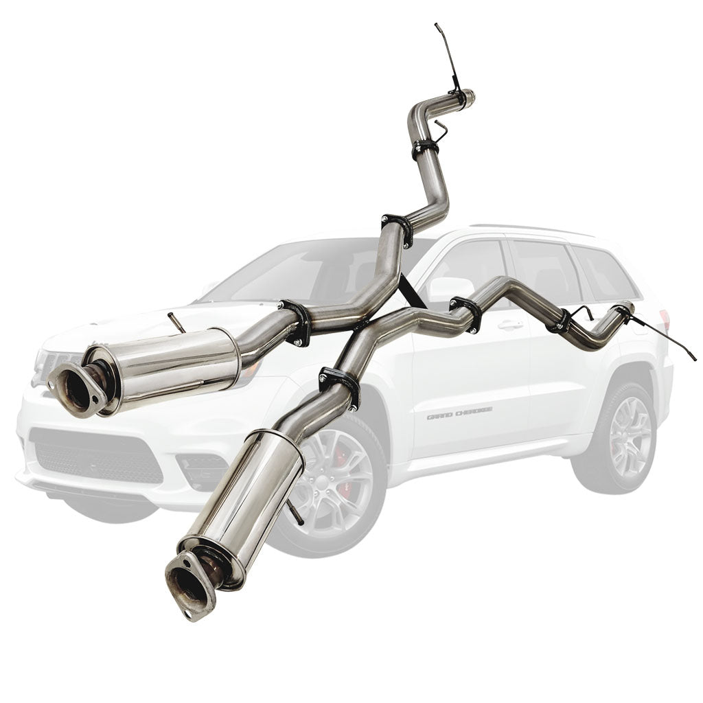ST401-405POSS Jeep Grand Cherokee SRT stainless 3 inch cat-back exhaust with OE tip option