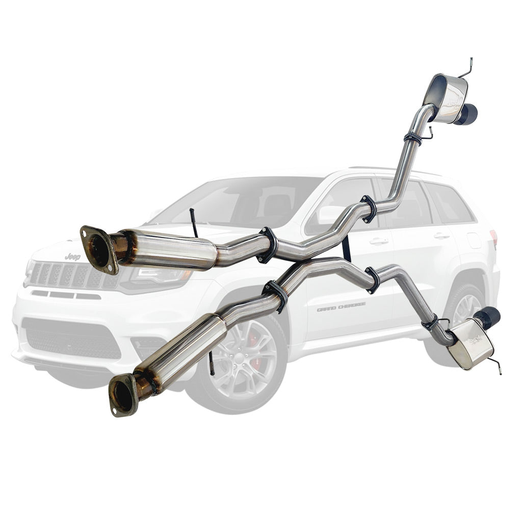 Jeep Grand Cherokee SRT stainless exhaust with black chrome tips